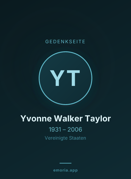 Gedenkportrait von Yvonne Walker Taylor