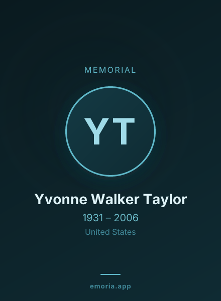 Memorial portrait of Yvonne Walker Taylor