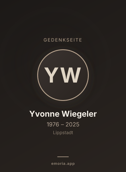 Gedenkportrait von Yvonne Wiegeler