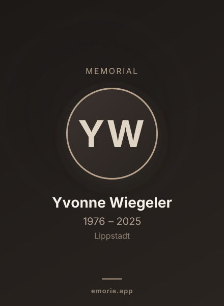 Memorial portrait of Yvonne Wiegeler