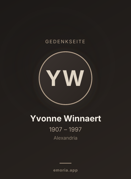 Gedenkportrait von Yvonne Winnaert