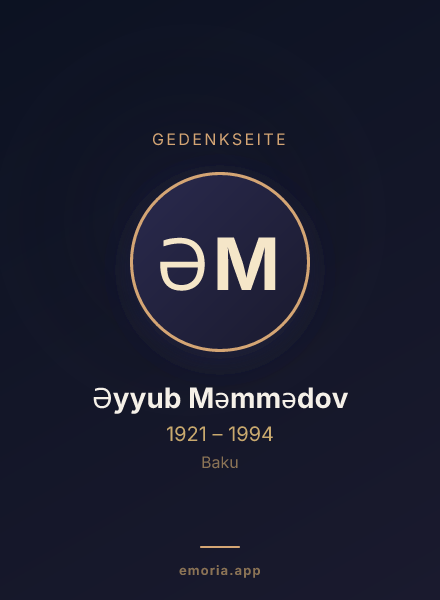 Gedenkportrait von Əyyub Məmmədov