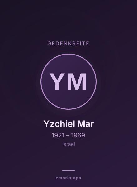 Gedenkportrait von Yzchiel Mar