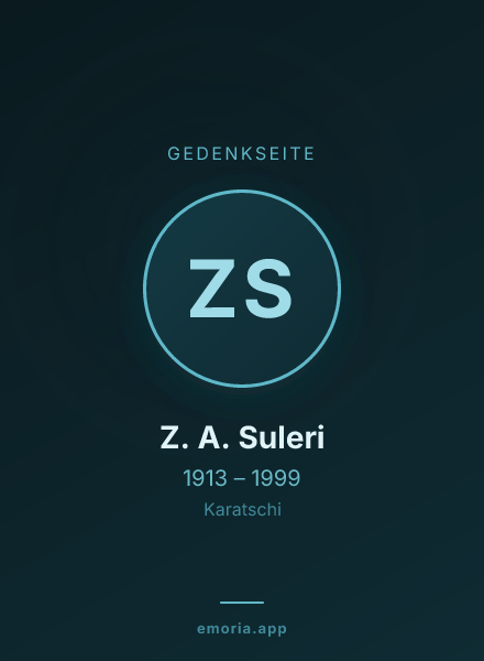 Gedenkportrait von Z. A. Suleri