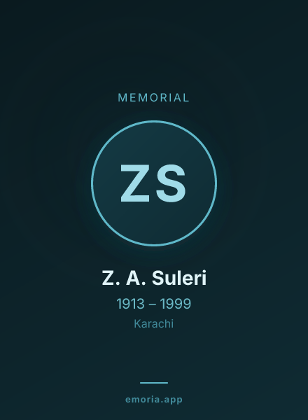 Memorial portrait of Z. A. Suleri