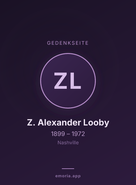 Gedenkportrait von Z. Alexander Looby