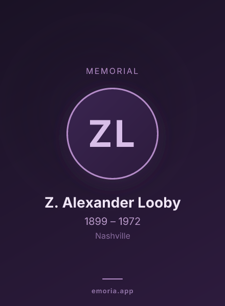 Memorial portrait of Z. Alexander Looby