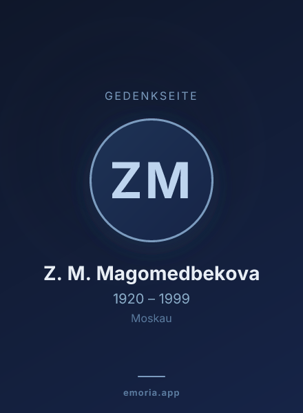 Gedenkportrait von Z. M. Magomedbekova