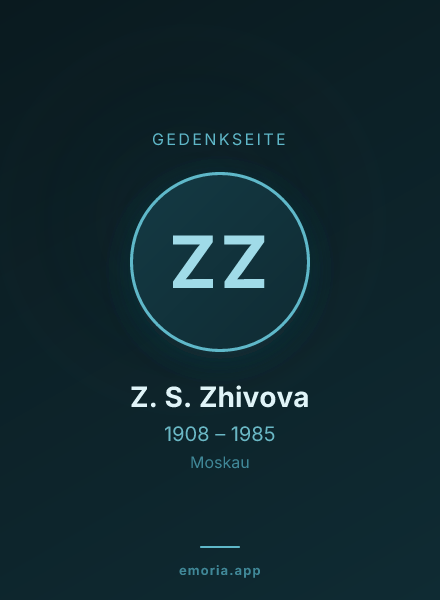 Gedenkportrait von Z. S. Zhivova