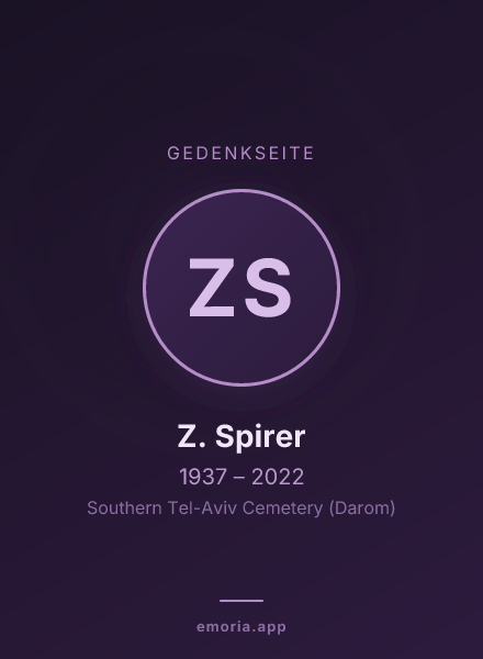 Gedenkportrait von Z. Spirer