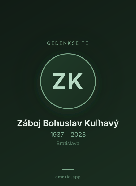 Gedenkportrait von Záboj Bohuslav Kuľhavý