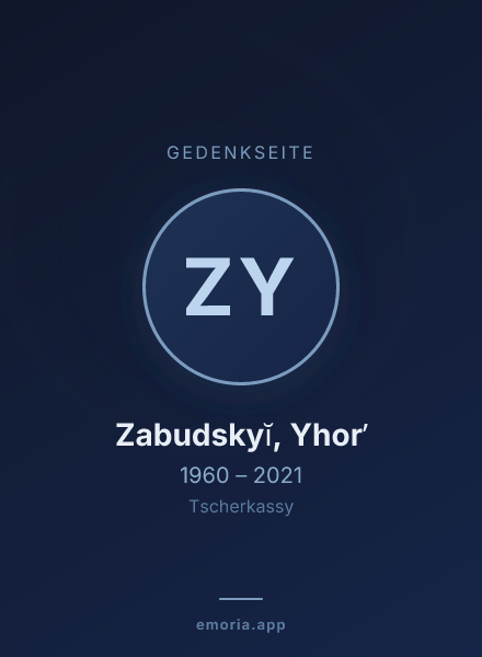 Gedenkportrait von Zabudskyĭ, Yhorʹ
