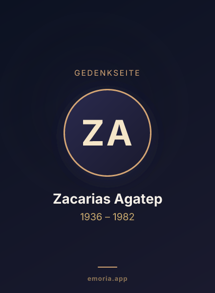 Gedenkportrait von Zacarias Agatep