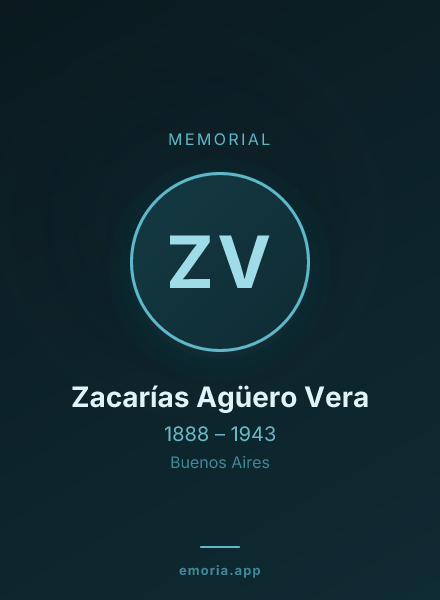 Memorial portrait of Zacarías Agüero Vera