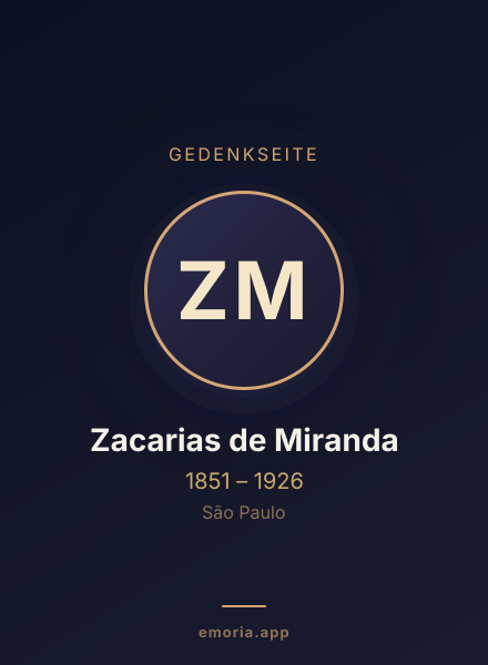 Gedenkportrait von Zacarias de Miranda