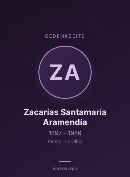 Gedenkportrait von Zacarías Santamaría Aramendía