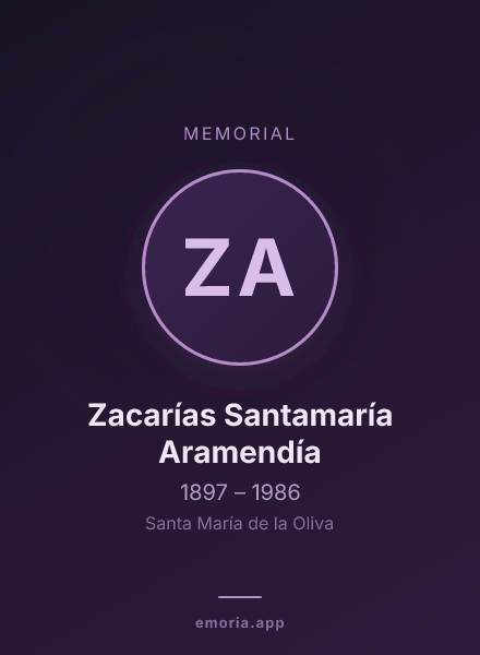 Memorial portrait of Zacarías Santamaría Aramendía