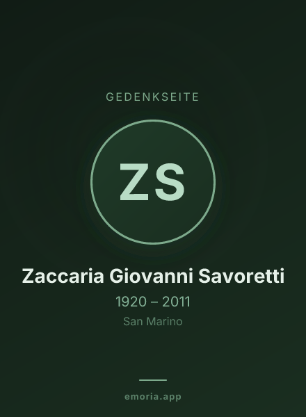 Gedenkportrait von Zaccaria Giovanni Savoretti