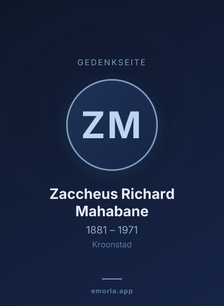 Gedenkportrait von Zaccheus Richard Mahabane