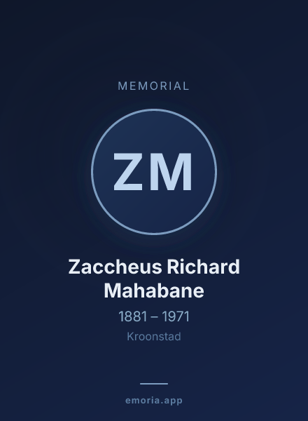 Memorial portrait of Zaccheus Richard Mahabane