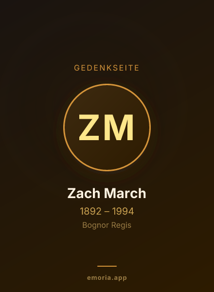 Gedenkportrait von Zach March