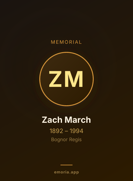Memorial portrait of Zach March