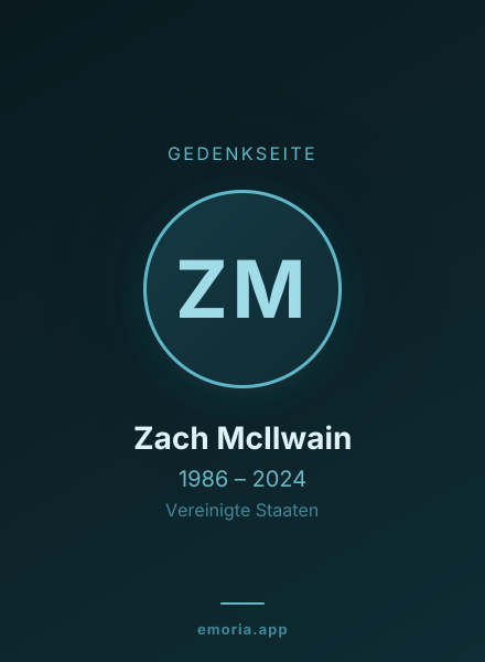 Gedenkportrait von Zach McIlwain