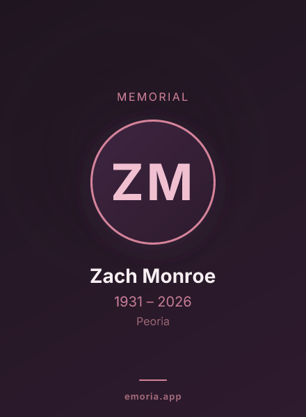 Memorial portrait of Zach Monroe
