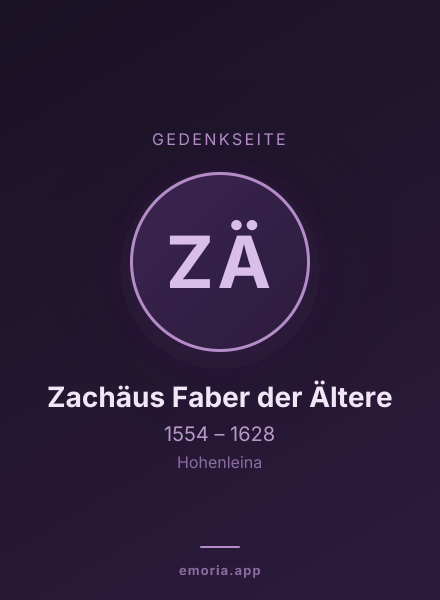 Gedenkportrait von Zachäus Faber der Ältere