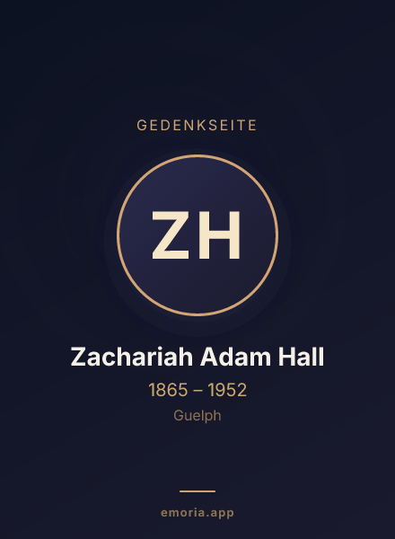 Gedenkportrait von Zachariah Adam Hall