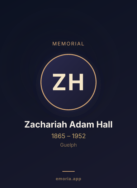 Memorial portrait of Zachariah Adam Hall