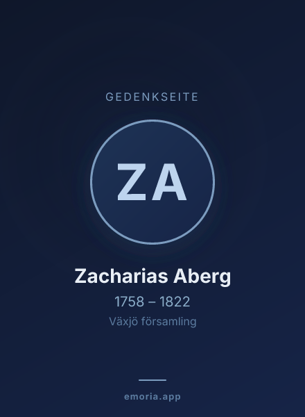 Gedenkportrait von Zacharias Aberg