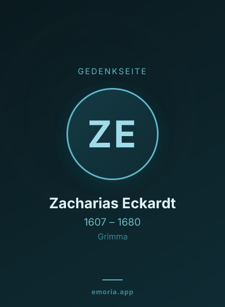 Gedenkportrait von Zacharias Eckardt