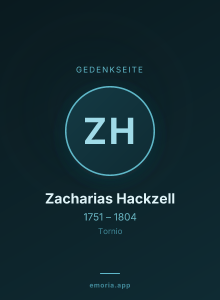 Gedenkportrait von Zacharias Hackzell