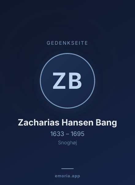 Gedenkportrait von Zacharias Hansen Bang