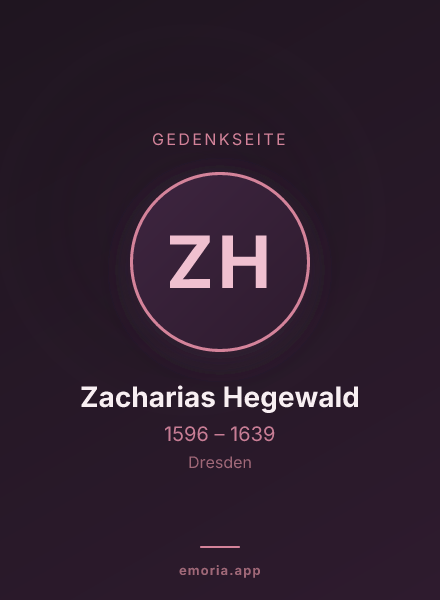 Gedenkportrait von Zacharias Hegewald