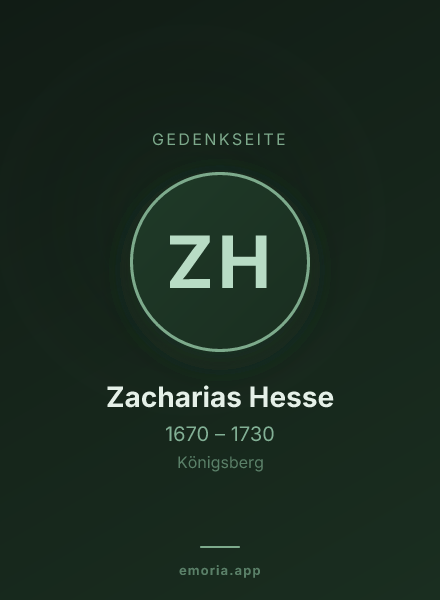 Gedenkportrait von Zacharias Hesse