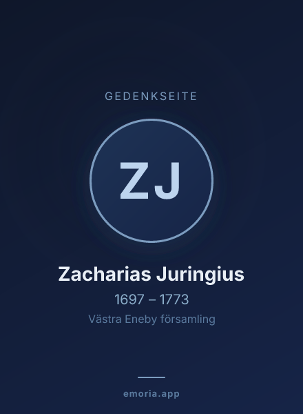 Gedenkportrait von Zacharias Juringius