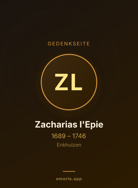 Gedenkportrait von Zacharias l'Epie