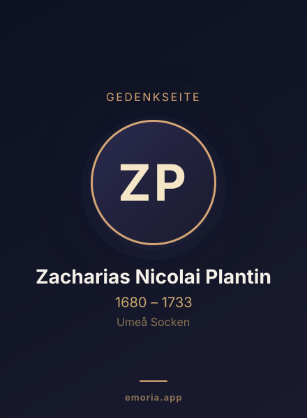 Gedenkportrait von Zacharias Nicolai Plantin