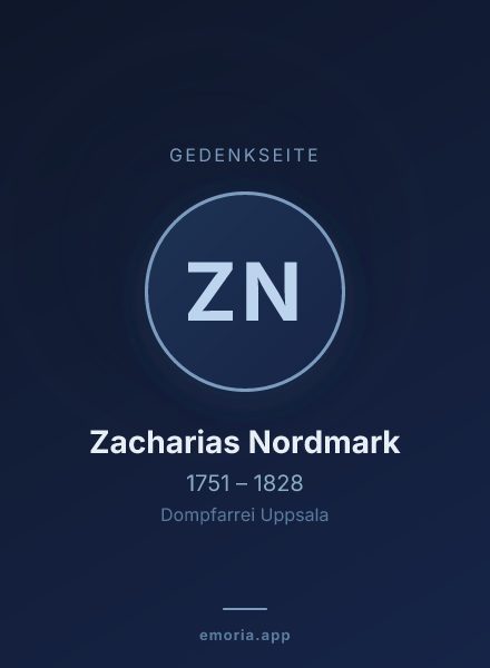 Gedenkportrait von Zacharias Nordmark