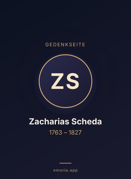 Gedenkportrait von Zacharias Scheda