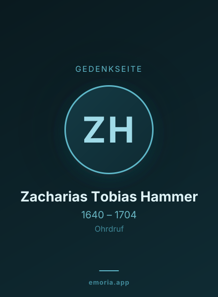 Gedenkportrait von Zacharias Tobias Hammer