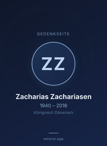 Gedenkportrait von Zacharias Zachariasen