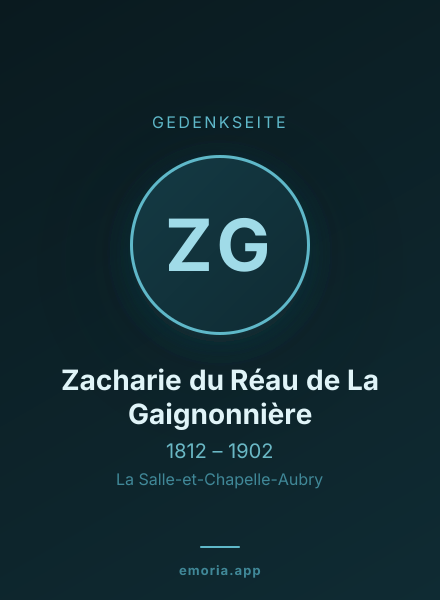 Gedenkportrait von Zacharie du Réau de La Gaignonnière