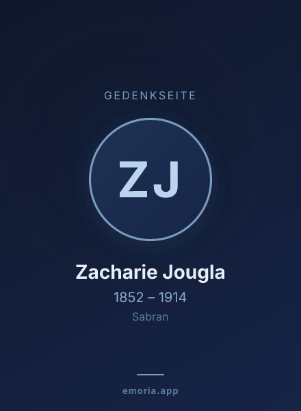 Gedenkportrait von Zacharie Jougla