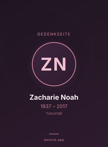 Gedenkportrait von Zacharie Noah