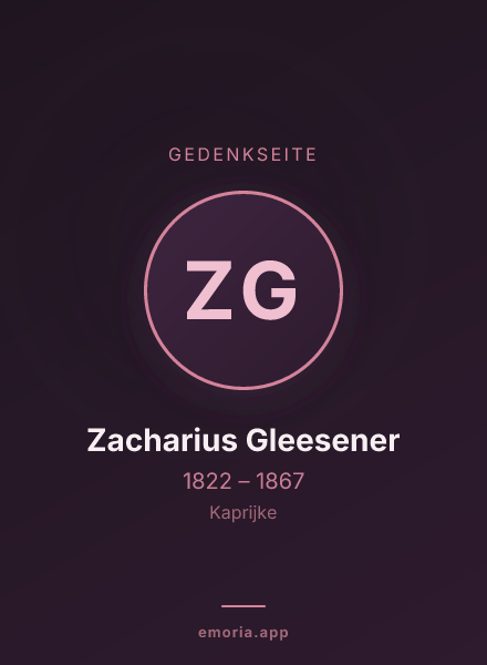 Gedenkportrait von Zacharius Gleesener
