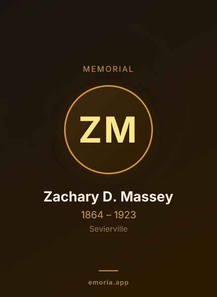 Memorial portrait of Zachary D. Massey