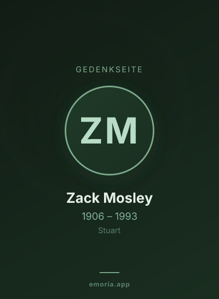 Gedenkportrait von Zack Mosley